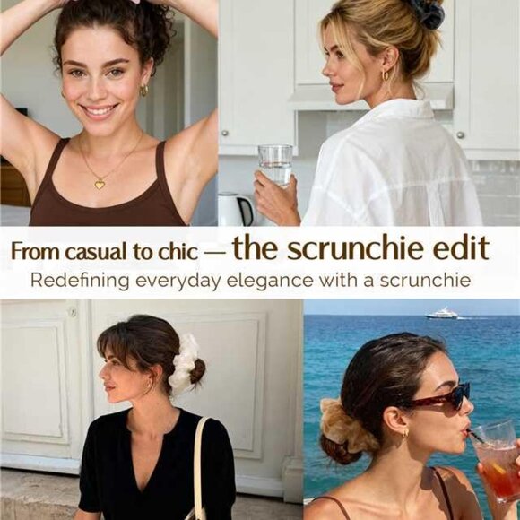 Delicate No-Crease Hair Scrunchies - 4 Pcs Breeze Satin for Effortless Style - Picture 7 of 7